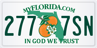 FL license plate 2777SN