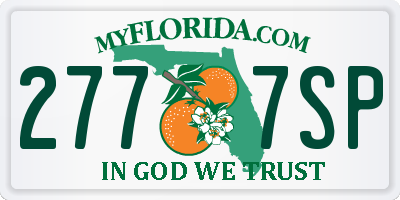 FL license plate 2777SP