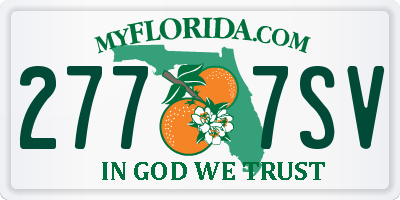 FL license plate 2777SV