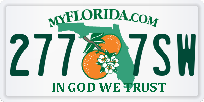 FL license plate 2777SW