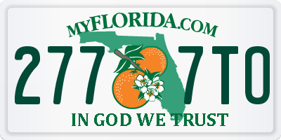 FL license plate 2777TO