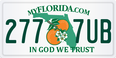 FL license plate 2777UB