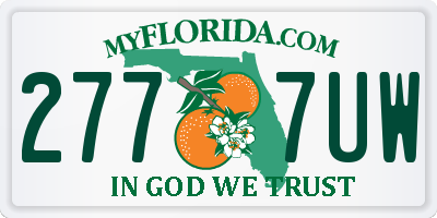 FL license plate 2777UW