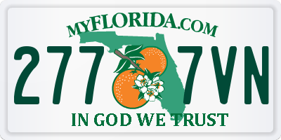 FL license plate 2777VN