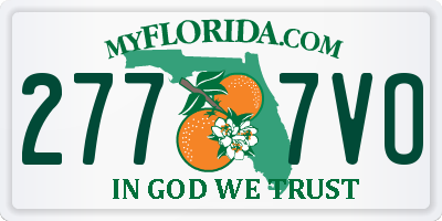 FL license plate 2777VO