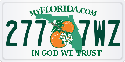 FL license plate 2777WZ