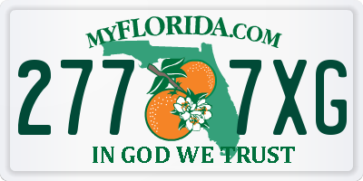 FL license plate 2777XG