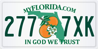 FL license plate 2777XK
