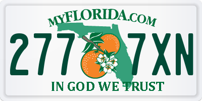 FL license plate 2777XN