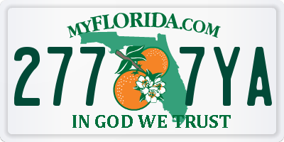 FL license plate 2777YA