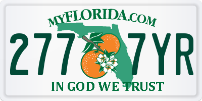 FL license plate 2777YR