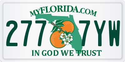 FL license plate 2777YW
