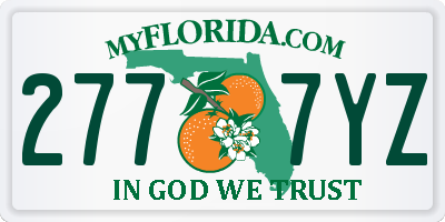FL license plate 2777YZ