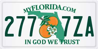 FL license plate 2777ZA