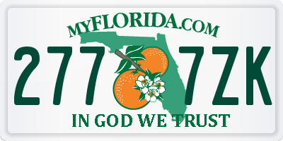 FL license plate 2777ZK