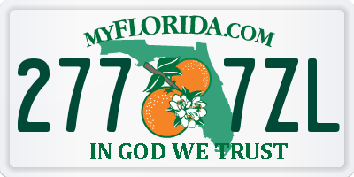 FL license plate 2777ZL