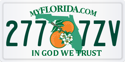 FL license plate 2777ZV