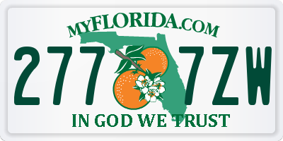 FL license plate 2777ZW
