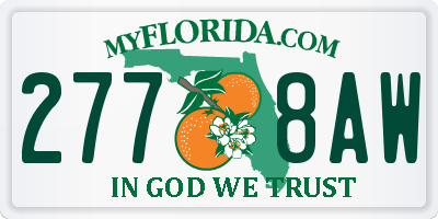 FL license plate 2778AW