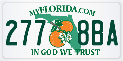 FL license plate 2778BA