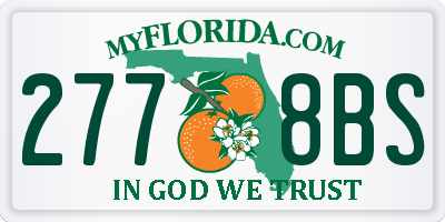 FL license plate 2778BS