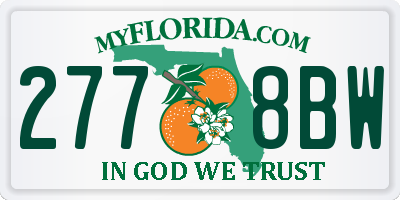 FL license plate 2778BW