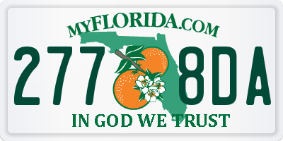FL license plate 2778DA