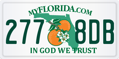 FL license plate 2778DB