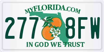 FL license plate 2778FW
