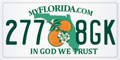 FL license plate 2778GK