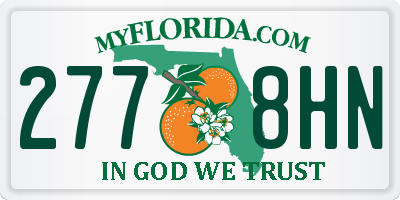 FL license plate 2778HN