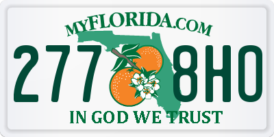 FL license plate 2778HO