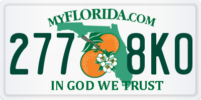 FL license plate 2778KO
