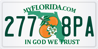 FL license plate 2778PA