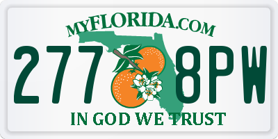 FL license plate 2778PW