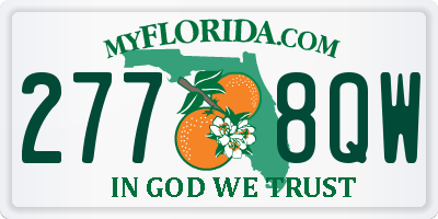 FL license plate 2778QW