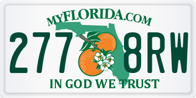 FL license plate 2778RW