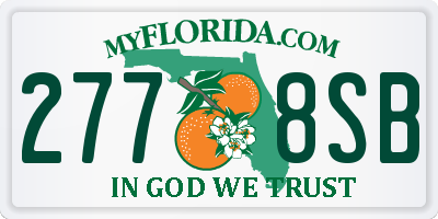 FL license plate 2778SB