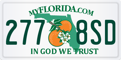 FL license plate 2778SD