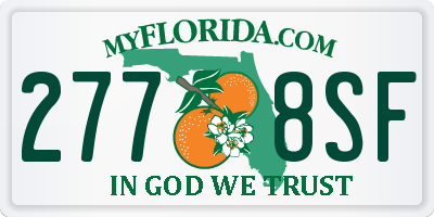 FL license plate 2778SF