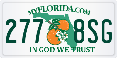 FL license plate 2778SG