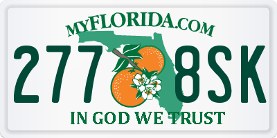 FL license plate 2778SK
