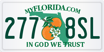 FL license plate 2778SL