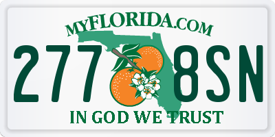 FL license plate 2778SN