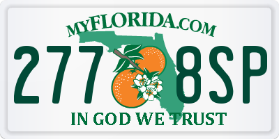 FL license plate 2778SP
