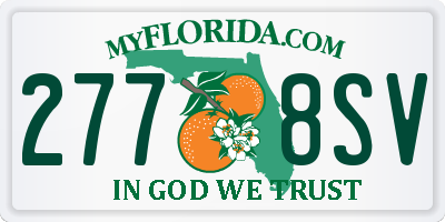 FL license plate 2778SV