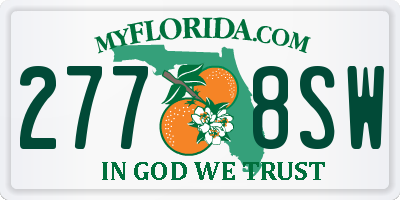 FL license plate 2778SW
