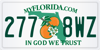 FL license plate 2778WZ