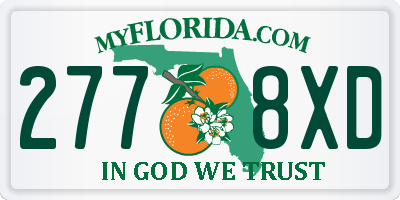 FL license plate 2778XD