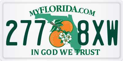 FL license plate 2778XW